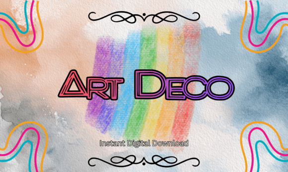 Art Deco Rainbow Outline Font: Bold Vintage Style