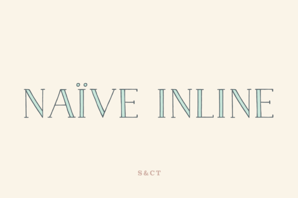 Naive Inline: A Layered Serif Handwritten Font for Creative Projects