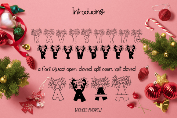 Ravishing Reindeer: A Quad-Style Font for Festive Creations