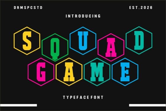 Squad Game: Command Attention with Bold, Geometric Type